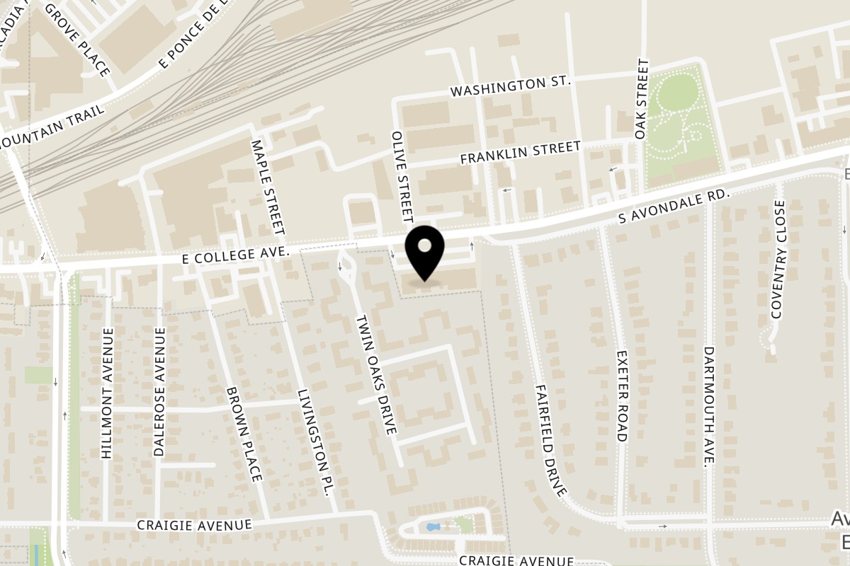 Map showing the location of Vietvana Pho Noodle House Vietvana - Avondale Estates on 2831 E College Ave in Avondale Estates